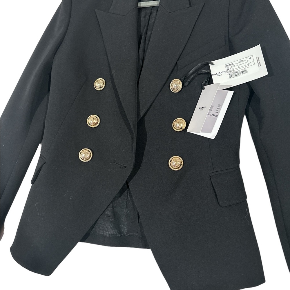 Balmain Double Breasted Black Jacket Veste